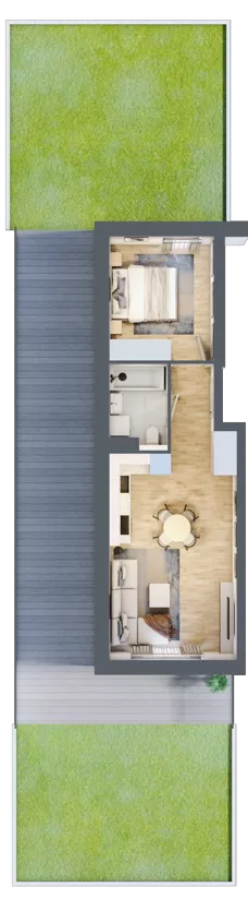 2 pokoje, mieszkanie 39,04 m², parter, oferta nr A2.0/7, Osiedle Pod Jeleniami, Jelenia Góra, Śródmieście, ul. Kadetów 2