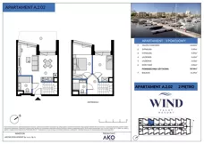 3 pokoje, apartament inwestycyjny 58,54 m², piętro 2, oferta nr A.2.02, Wind Yacht Resort, Wiślinka, ul. Piaskowa 1-3