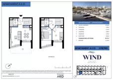 3 pokoje, apartament inwestycyjny 60,41 m², piętro 2, oferta nr A.2.15, Wind Yacht Resort, Wiślinka, ul. Piaskowa 1-3