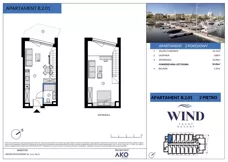 2 pokoje, apartament inwestycyjny 52,09 m², piętro 2, oferta nr B.2.01, Wind Yacht Resort, Wiślinka, ul. Piaskowa 1-3