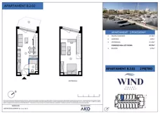 2 pokoje, apartament inwestycyjny 48,32 m², piętro 2, oferta nr B.2.02, Wind Yacht Resort, Wiślinka, ul. Piaskowa 1-3