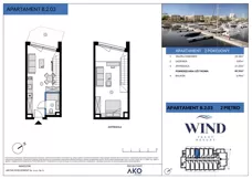 2 pokoje, apartament inwestycyjny 48,32 m², piętro 2, oferta nr B.2.03, Wind Yacht Resort, Wiślinka, ul. Piaskowa 1-3