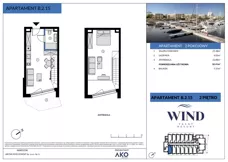 2 pokoje, apartament inwestycyjny 52,41 m², piętro 2, oferta nr B.2.15, Wind Yacht Resort, Wiślinka, ul. Piaskowa 1-3