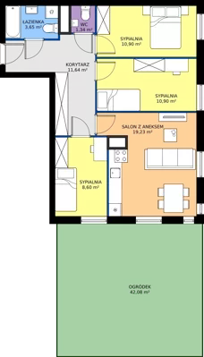 4 pokoje, mieszkanie 66,26 m², parter, oferta nr B6, Jodłowicka 5, Wrocław, Maślice, Stabłowice, ul. Jodłowicka 5
