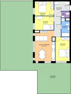4 pokoje, mieszkanie 65,18 m², parter, oferta nr B3, Jodłowicka 5, Wrocław, Maślice, Stabłowice, ul. Jodłowicka 5