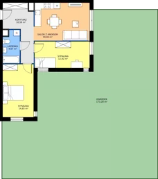 3 pokoje, mieszkanie 61,89 m², parter, oferta nr B1, Jodłowicka 5, Wrocław, Maślice, Stabłowice, ul. Jodłowicka 5