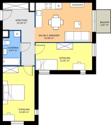 3 pokoje, mieszkanie 61,89 m², piętro 1, oferta nr A6, Jodłowicka 5, Wrocław, Maślice, Stabłowice, ul. Jodłowicka 5