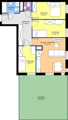 4 pokoje, mieszkanie 66,26 m², parter, oferta nr A4, Jodłowicka 5, Wrocław, Maślice, Stabłowice, ul. Jodłowicka 5