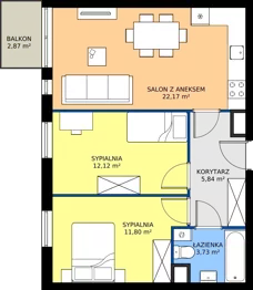 3 pokoje, mieszkanie 55,66 m², piętro 1, oferta nr A9, Jodłowicka 5, Wrocław, Maślice, Stabłowice, ul. Jodłowicka 5