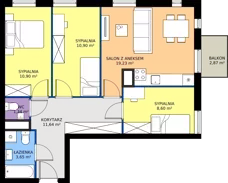 4 pokoje, mieszkanie 66,26 m², piętro 1, oferta nr A11, Jodłowicka 5, Wrocław, Maślice, Stabłowice, ul. Jodłowicka 5