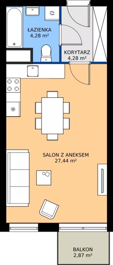 1 pokój, mieszkanie 36,00 m², piętro 3, oferta nr B23, Jodłowicka 5, Wrocław, Maślice, Stabłowice, ul. Jodłowicka 5