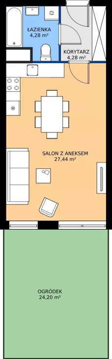 1 pokój, mieszkanie 36,00 m², parter, oferta nr B2, Jodłowicka 5, Wrocław, Maślice, Stabłowice, ul. Jodłowicka 5
