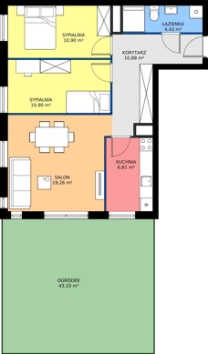 3 pokoje, mieszkanie 63,18 m², parter, oferta nr C3, Jodłowicka 5, Wrocław, Maślice, Stabłowice, ul. Jodłowicka 5