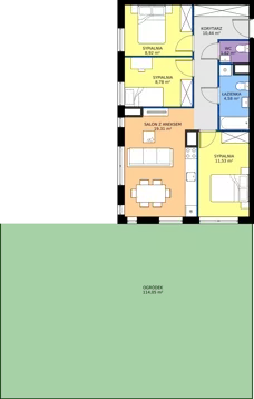 4 pokoje, mieszkanie 65,18 m², parter, oferta nr A3, Jodłowicka 5, Wrocław, Maślice, Stabłowice, ul. Jodłowicka 5