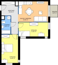 3 pokoje, mieszkanie 61,89 m², piętro 2, oferta nr A13, Jodłowicka 5, Wrocław, Maślice, Stabłowice, ul. Jodłowicka 5
