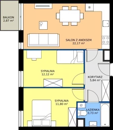 3 pokoje, mieszkanie 55,66 m², piętro 2, oferta nr A16, Jodłowicka 5, Wrocław, Maślice, Stabłowice, ul. Jodłowicka 5