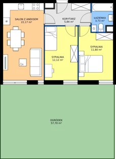 3 pokoje, mieszkanie 55,66 m², parter, oferta nr C4, Jodłowicka 5, Wrocław, Maślice, Stabłowice, ul. Jodłowicka 5