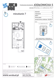 1 pokój, mieszkanie 36,00 m², piętro 1, oferta nr A7, Jodłowicka 5, Wrocław, Maślice, Stabłowice, ul. Jodłowicka 5