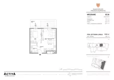 2 pokoje, mieszkanie 38,97 m², piętro 1, oferta nr B2.12, Kamienice Pruszczańskie, Pruszcz Gdański, ul. Grunwaldzka 71B, 71D
