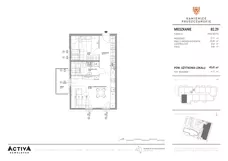 2 pokoje, mieszkanie 45,41 m², piętro 2, oferta nr B2.29, Kamienice Pruszczańskie, Pruszcz Gdański, ul. Grunwaldzka 71B, 71D