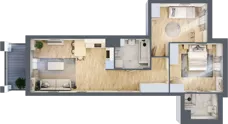 3 pokoje, mieszkanie 63,57 m², piętro 1, oferta nr B15/B033, Miasto Moje, Warszawa, Białołęka, Żerań, ul. Marywilska 62
