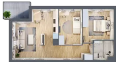 3 pokoje, mieszkanie 58,51 m², piętro 1, oferta nr B15/C050, Miasto Moje, Warszawa, Białołęka, Żerań, ul. Marywilska 62