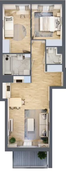 3 pokoje, mieszkanie 58,69 m², piętro 1, oferta nr B15/D076, Miasto Moje, Warszawa, Białołęka, Żerań, ul. Marywilska 62