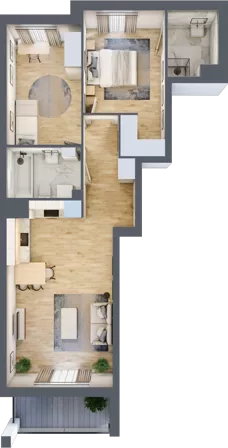 3 pokoje, mieszkanie 63,12 m², piętro 1, oferta nr B16/B017, Miasto Moje, Warszawa, Białołęka, Żerań, ul. Marywilska 62