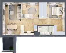 3 pokoje, mieszkanie 58,30 m², piętro 1, oferta nr B048, Grunwald Między Drzewami 2, Poznań, Grunwald, Grunwald Południe, ul. Smardzewska / Unii Europejskiej