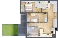 3 pokoje, mieszkanie 61,02 m², parter, oferta nr A003, Grunwald Między Drzewami 2, Poznań, Grunwald, Grunwald Południe, ul. Smardzewska / Unii Europejskiej
