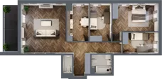 4 pokoje, mieszkanie 90,96 m², piętro 1, oferta nr A006, Zielono MI, Warszawa, Mokotów, Siekierki, ul. Polska 10