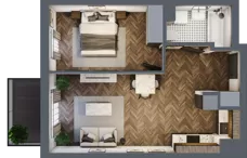 2 pokoje, mieszkanie 44,47 m², piętro 2, oferta nr A037, Zielono MI, Warszawa, Mokotów, Siekierki, ul. Polska 10