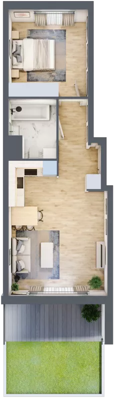2 pokoje, mieszkanie 46,72 m², parter, oferta nr 10B23, Ursus Centralny, Warszawa, Ursus, Szamoty, ul. Kazimierza Gierdziejewskiego