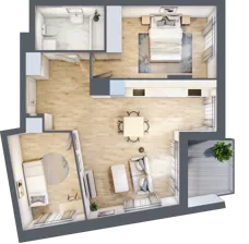3 pokoje, mieszkanie 58,56 m², piętro 1, oferta nr 7A007, Ursus Centralny, Warszawa, Ursus, Szamoty, ul. Kazimierza Gierdziejewskiego