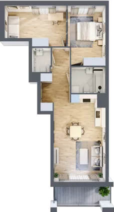 3 pokoje, mieszkanie 59,75 m², piętro 2, oferta nr 8A008, Ursus Centralny, Warszawa, Ursus, Szamoty, ul. Kazimierza Gierdziejewskiego