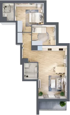 3 pokoje, mieszkanie 61,00 m², piętro 1, oferta nr 8B038, Ursus Centralny, Warszawa, Ursus, Szamoty, ul. Kazimierza Gierdziejewskiego