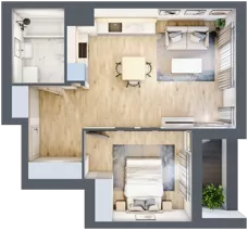2 pokoje, mieszkanie 43,94 m², piętro 1, oferta nr 9A002, Ursus Centralny, Warszawa, Ursus, Szamoty, ul. Kazimierza Gierdziejewskiego