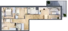 4 pokoje, mieszkanie 66,61 m², piętro 5, oferta nr B20, Osiedle Startowe, Wrocław, Psie Pole-Zawidawie, Zakrzów, ul. Zatorska / al. Sobieskiego