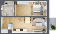 2 pokoje, mieszkanie 44,57 m², piętro 5, oferta nr B19, Osiedle Startowe, Wrocław, Psie Pole-Zawidawie, Zakrzów, ul. Zatorska / al. Sobieskiego