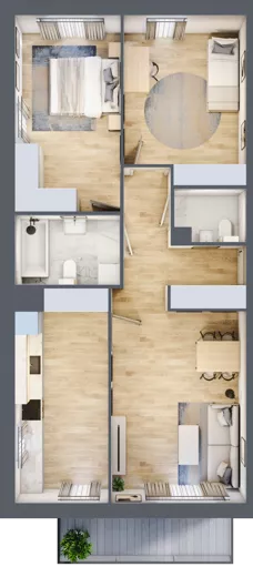 3 pokoje, mieszkanie 74,00 m², piętro 2, oferta nr C04, Osiedle Startowe, Wrocław, Psie Pole-Zawidawie, Zakrzów, ul. Zatorska / al. Sobieskiego