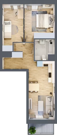3 pokoje, mieszkanie 55,18 m², piętro 1, oferta nr F04, Osiedle Startowe, Wrocław, Psie Pole-Zawidawie, Zakrzów, ul. Zatorska / al. Sobieskiego