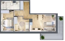 3 pokoje, mieszkanie 55,54 m², piętro 3, oferta nr A14, Osiedle Startowe, Wrocław, Psie Pole-Zawidawie, Zakrzów, ul. Zatorska / al. Sobieskiego