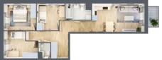4 pokoje, mieszkanie 66,56 m², piętro 1, oferta nr B04, Osiedle Startowe, Wrocław, Psie Pole-Zawidawie, Zakrzów, ul. Zatorska / al. Sobieskiego