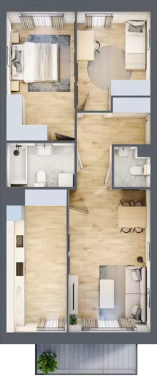 3 pokoje, mieszkanie 69,91 m², piętro 2, oferta nr G09, Osiedle Startowe, Wrocław, Psie Pole-Zawidawie, Zakrzów, ul. Zatorska / al. Sobieskiego