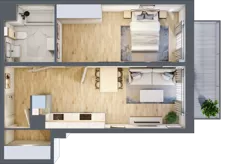 2 pokoje, mieszkanie 46,12 m², piętro 2, oferta nr A11, Osiedle Startowe, Wrocław, Psie Pole-Zawidawie, Zakrzów, ul. Zatorska / al. Sobieskiego