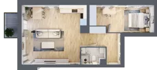 2 pokoje, mieszkanie 53,44 m², piętro 1, oferta nr E01, Osiedle Startowe, Wrocław, Psie Pole-Zawidawie, Zakrzów, ul. Zatorska / al. Sobieskiego