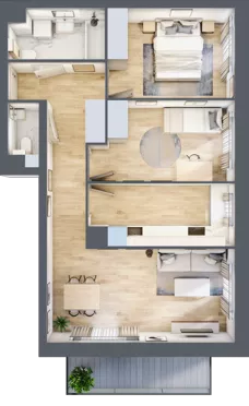 3 pokoje, mieszkanie 67,42 m², piętro 1, oferta nr G03, Osiedle Startowe, Wrocław, Psie Pole-Zawidawie, Zakrzów, ul. Zatorska / al. Sobieskiego