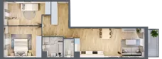 3 pokoje, mieszkanie 67,77 m², piętro 1, oferta nr B01, Osiedle Startowe, Wrocław, Psie Pole-Zawidawie, Zakrzów, ul. Zatorska / al. Sobieskiego