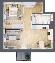 2 pokoje, mieszkanie 49,13 m², piętro 3, oferta nr E12, Osiedle Startowe, Wrocław, Psie Pole-Zawidawie, Zakrzów, ul. Zatorska / al. Sobieskiego