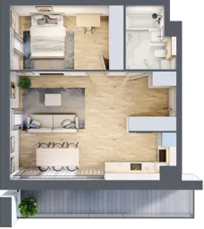 2 pokoje, mieszkanie 49,92 m², piętro 4, oferta nr C115, Grunwald Między Drzewami 3, Poznań, Grunwald, Grunwald Południe, ul. Unii Europejskiej / Smardzewska